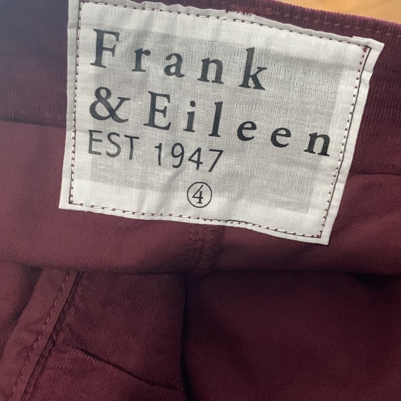 FRANK & EILEEN Kinsale Straight Leg burgundy micro corduroy pants NEW 2 4 - Picture 4 of 7